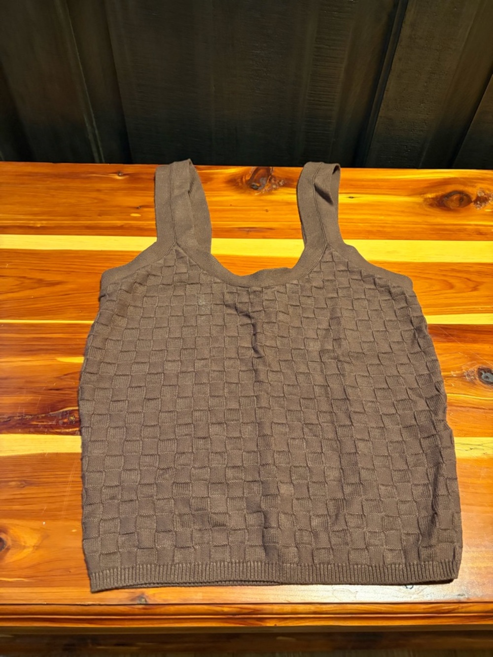 Abercrombie & Fitch Brown Textured Knit Tank